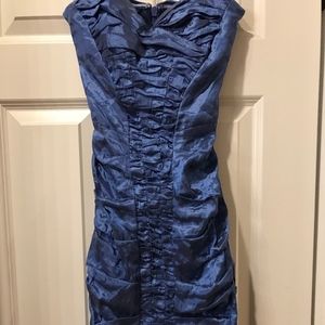 Nicole Miller Blue Strapless Dress, Size 4, NWT